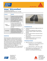 Wabo Silicone Seal Data Sheet Cover